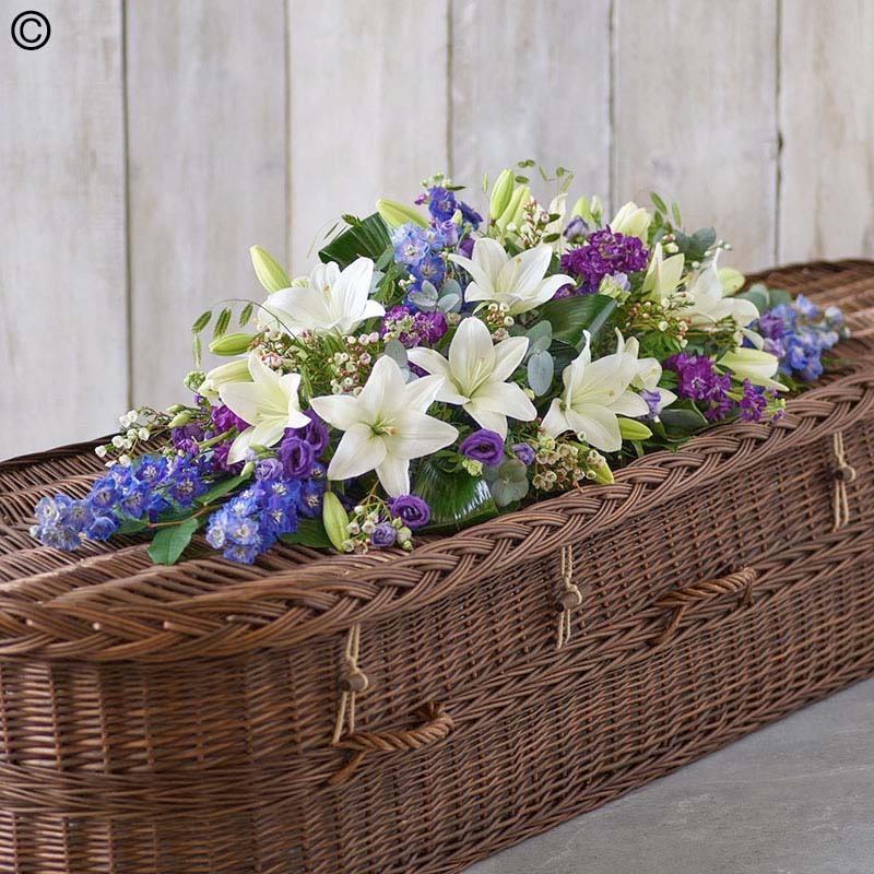 Florists Choice Blue & White Casket Spray