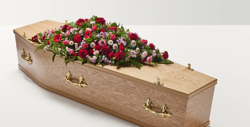 Flower Box Choice Red & Pink Casket Spray