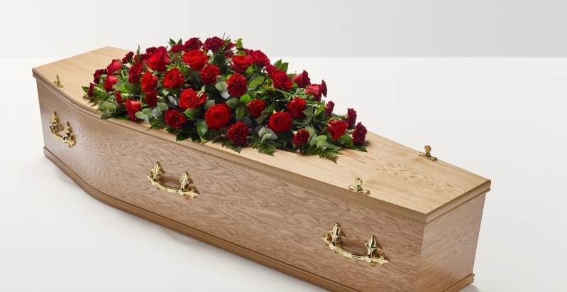 Red Rose & Carnation Casket Spray