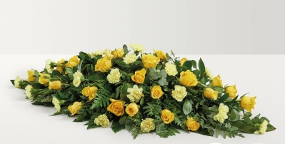 Yellow Rose & Carnation Casket Spray