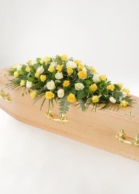 Ivory & Yellow Rose Casket Spray