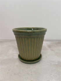 Birthe Pot Glazed Green 11.5cm
