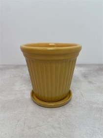Birthe Pot Glazed Yellow 11.5cm