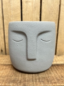 Cement Face Pot