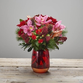 Cranberry Glow Vase