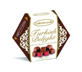 Lokumcuzade Milk Chocolate Coated Rose Turkish Delight 250g