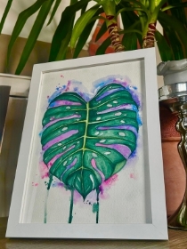 Neon Monstera Leaf