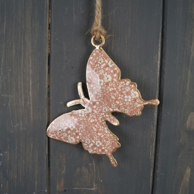 Pink Floral Butterfly Hanger