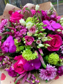 Raspberry Ruffles Handtied