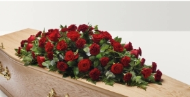 Red Rose & Carnation Casket Spray