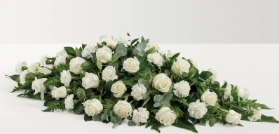 White Rose & Carnation Casket Spray