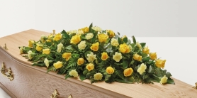 Yellow Rose & Carnation Casket Spray