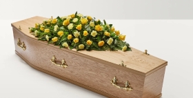 Yellow Rose & Carnation Casket Spray